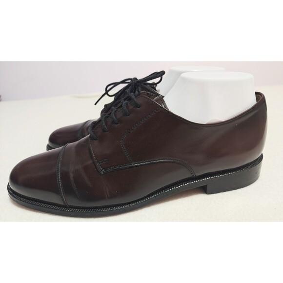 Cole Haan Cap Toe Oxford Dress Shoes Men’s 10 Burgundy Brown Leather Lace Up main image 5